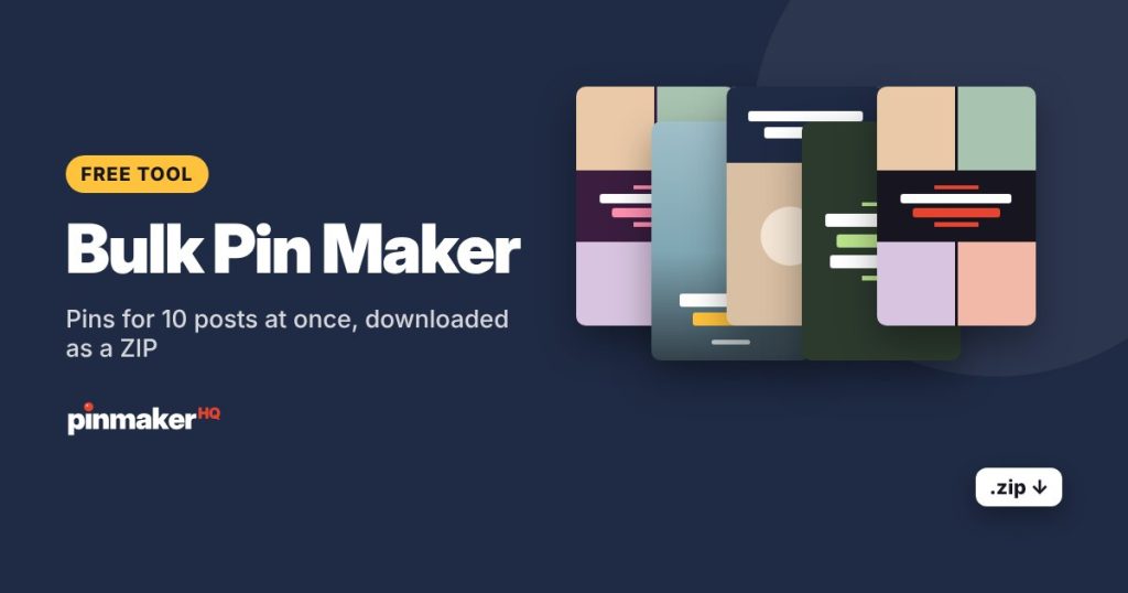 Bulk Pin Maker: Pins for 10 posts at once, downloaded as a ZIP