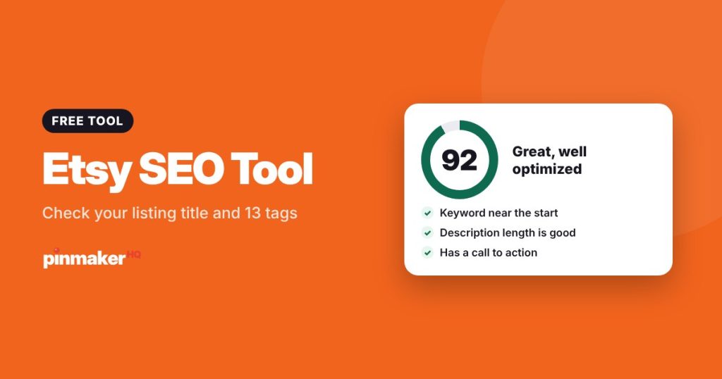 Etsy SEO Tool: Check your listing title and 13 tags