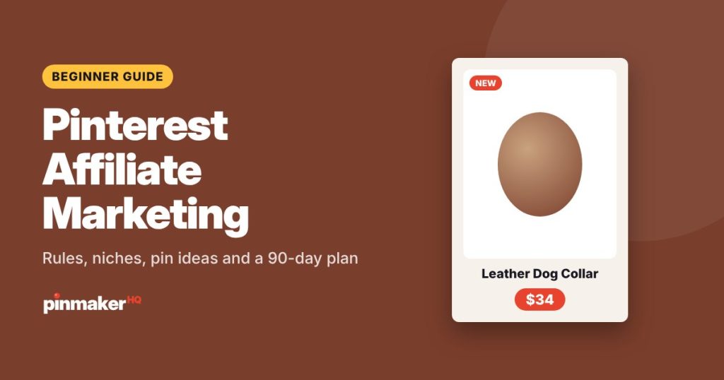 Guide cover: Pinterest affiliate marketing for beginners, with an example product pin