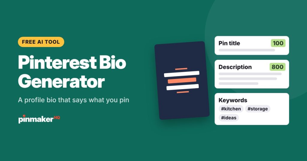 Pinterest Bio Generator: A profile bio that says what you pin
