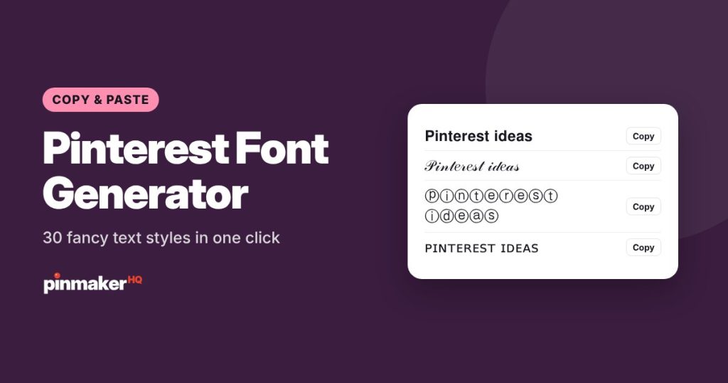 Pinterest Font Generator: 30 fancy text styles in one click